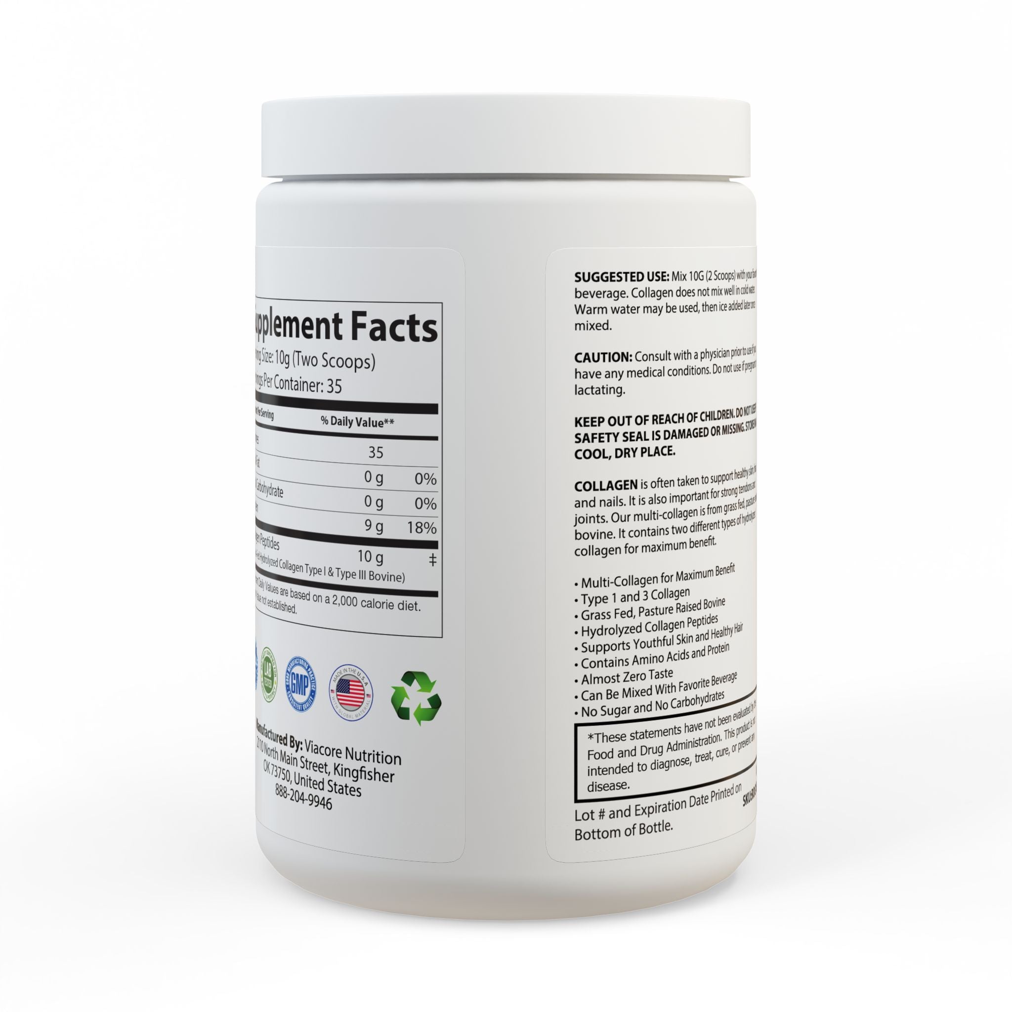 G Skin Collagen Peptides Type I & III Supplement (350g, 12.3oz)