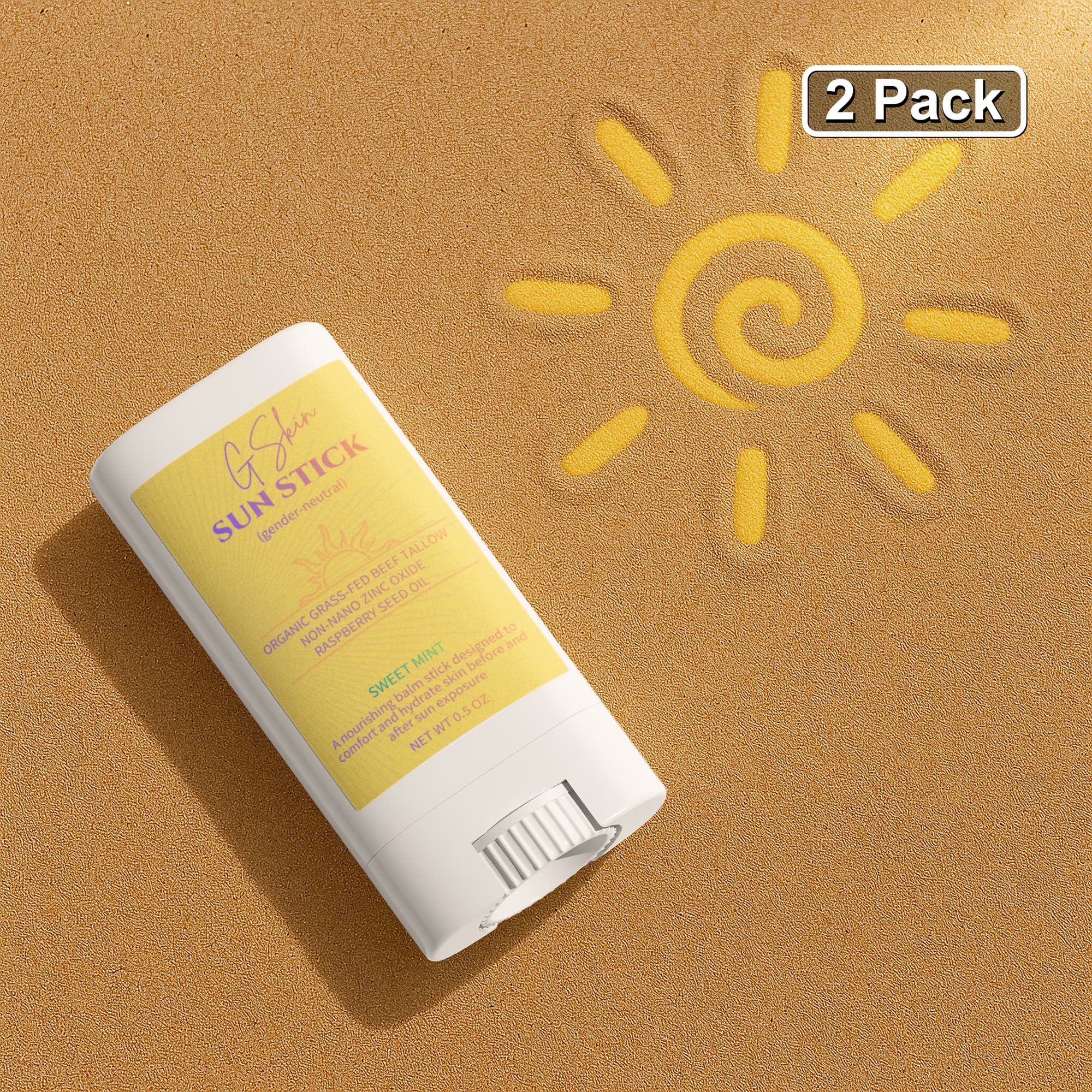 2 Pack Tallow Zinc Sun Stick