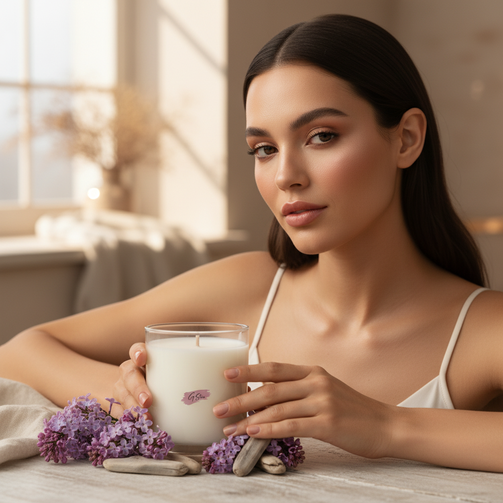 G Skin Scented Candle - Lilac + Driftwood